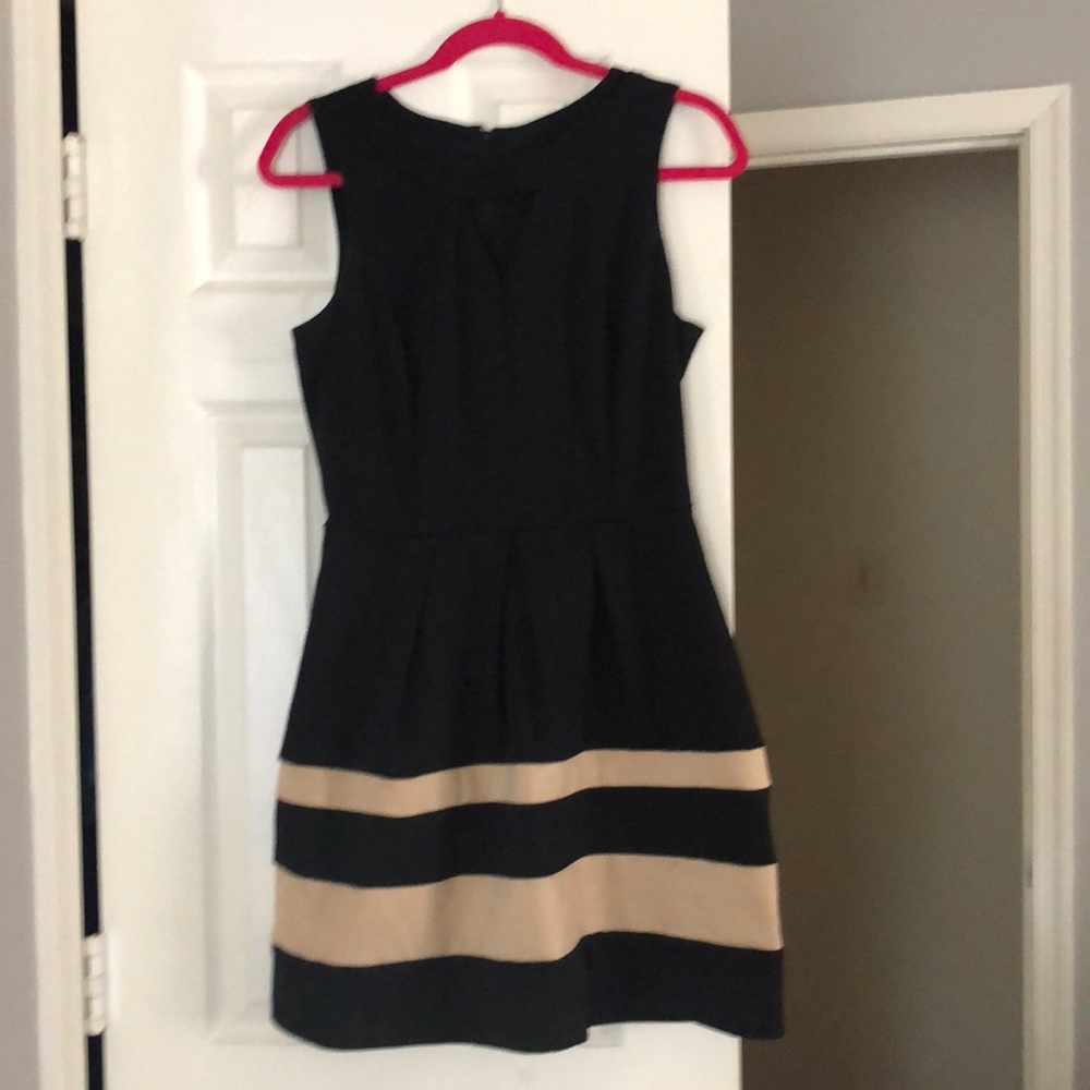 Black and brown mini dress